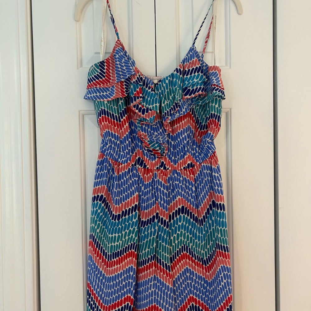 Shoshanna Colorful Zigzag Pattern Dress